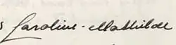 Caroline-Mathilde's signature