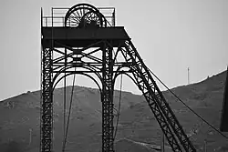 Detail of a castillete. Las Matildes Mine Interpretation Center.