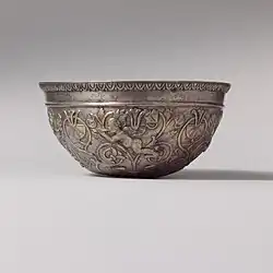 Ancient Greek gilded bowl; 2nd–1st century BC; height: 7.6 cm, diameter: 14.8 cm; Metropolitan Museum of Art