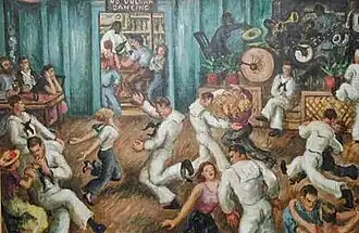 The Silver Slipper dance hall adjacent to Sloppy Joe's, painted in the 1930s by Waldo Peirce
