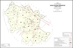 Map showing Inhauna (#037) in Singhpur CD block