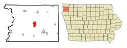 Location of Sioux Center, Iowa