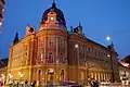 Neo-renaissance Central Post Office in Ljubljana, built from 1895-1896 by Supančič and Knez according to plans by Friedrich Setz (1837-1907). Stonemasonry works were carried out by Feliks Toman (1855-1939).