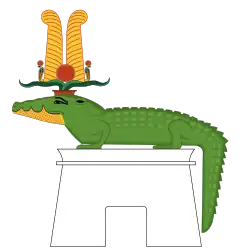 Sobek as a crocodile on a shrine