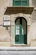 Entrance to building of the Società Siracusana di Storia Patria, Syracuse, Italy (photo 2007)