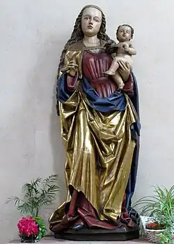 Ca. 1500 Gothic statue: Madonna and Child