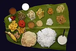 Image 31A traditional meal served on a banana leaf (from Tamils)