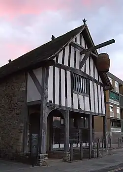 Front of Tudor-style building