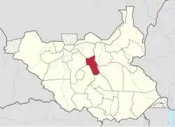 Location of Southern Liech in South Sudan