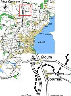 Location of Spørring in Aarhus Municipality