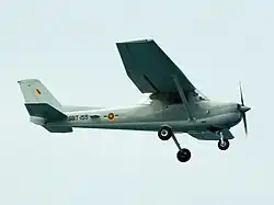 A Cessna 150 over Colombo in a training flight.
