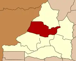 Map showing the location of the district within Banteay Meanchey Province.