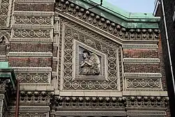 Top right of facade