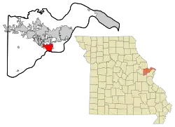 Location of Weldon Spring, Missouri