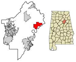 Location of Ragland in St. Clair County, Alabama.