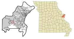 Location of Winchester, Missouri