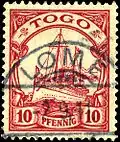 A used German key type stamp for Togo