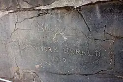 A graffito left by explorer Henry Morton Stanley of New York Herald