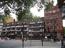 Staple Inn, with its distinctive timber-framed façade, on the south side of High Holborn