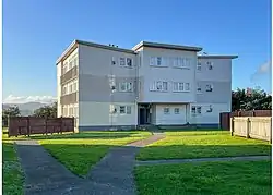 Colour photo of apartment building