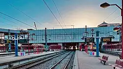 View of the platforms and tracks