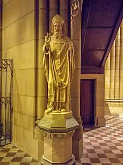 Statue of Saint Patrick presented to the cathedral by the Saint Patrick's Branch of the Hibernian Australasian Catholic Benefit Society.