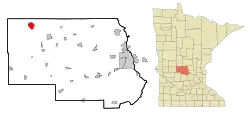 Location of Sauk Centre within Stearns County, Minnesota
