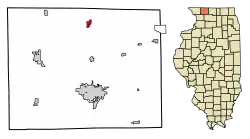 Location of Orangeville in Stephenson County, Illinois.