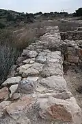 Thick stone wall at Tel Yarmuth