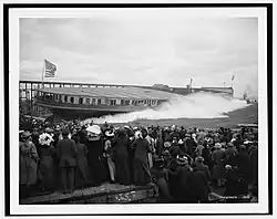 Launching Seeandbee, 9 November 1912