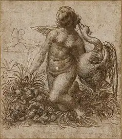Study for Leda and the Swan (now lost), c. 1506–1508, Chatsworth House, England