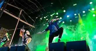 Suicide Silence performing in 2017