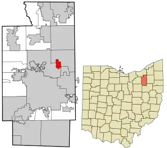 Location in Summit County and the state of Ohio