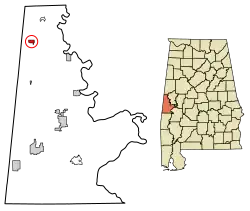 Location of Geiger in Sumter County, Alabama.