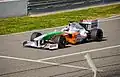 Adrian Sutil testing in Circuit de Catalunya, 2009 with Mercedes engine.