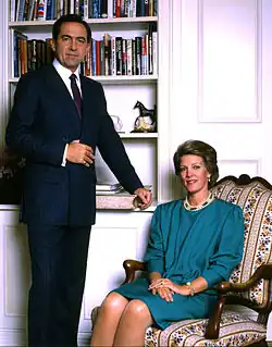 Former King Constantine II (1940–2023) and Queen Anne-Marie (b. 1946) of Greece, both Oldenburgs, she being a princess of Denmark