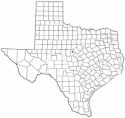 Location of Lake Brownwood, Texas
