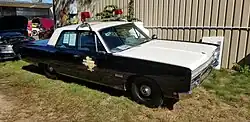 A 1968 Texas Department of Public Safety Plymouth Fury.
