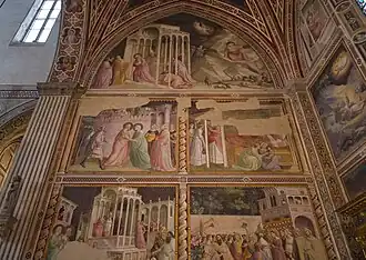 Taddeo Gaddi, Stories of the Virgin (c. 1330), Baroncelli chapel, north wall