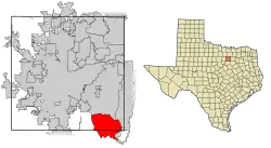 Location of Mansfield in Tarrant County, Texas