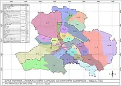 The "Orkhevi, Airport" microdistrict (highlighted) within the Samgori District of Tbilisi.