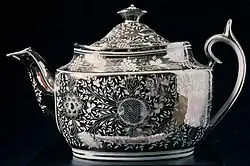 Silver lustreware teapot, early 19th century