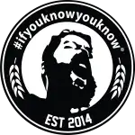 Logo with face and text #ifyouknowyouknow, est 2014