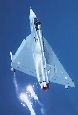 HAL Tejas during the exercise in 2022
