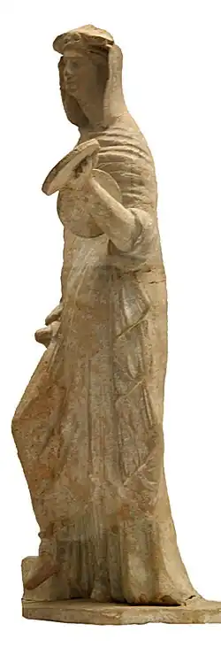 Woman wearing the fold of her peplos over her head, 2nd century BC