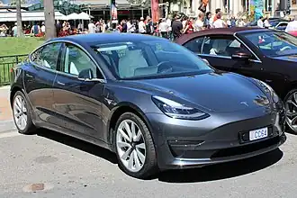 One of the vehicles used by the Office of the First Minister, the Tesla Model 3[55]