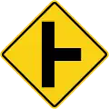 Side road junction on right