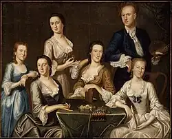 The Greenwood-Lee Family including a self-portrait of the artist circa 1747