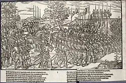 Plate 8. Sidney and the English army on the march with standards and trumpets.