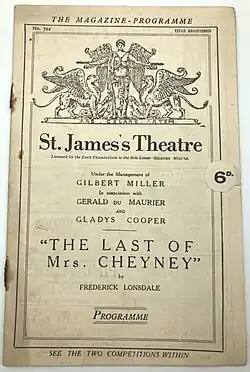 playbill naming play, author, stars and producers